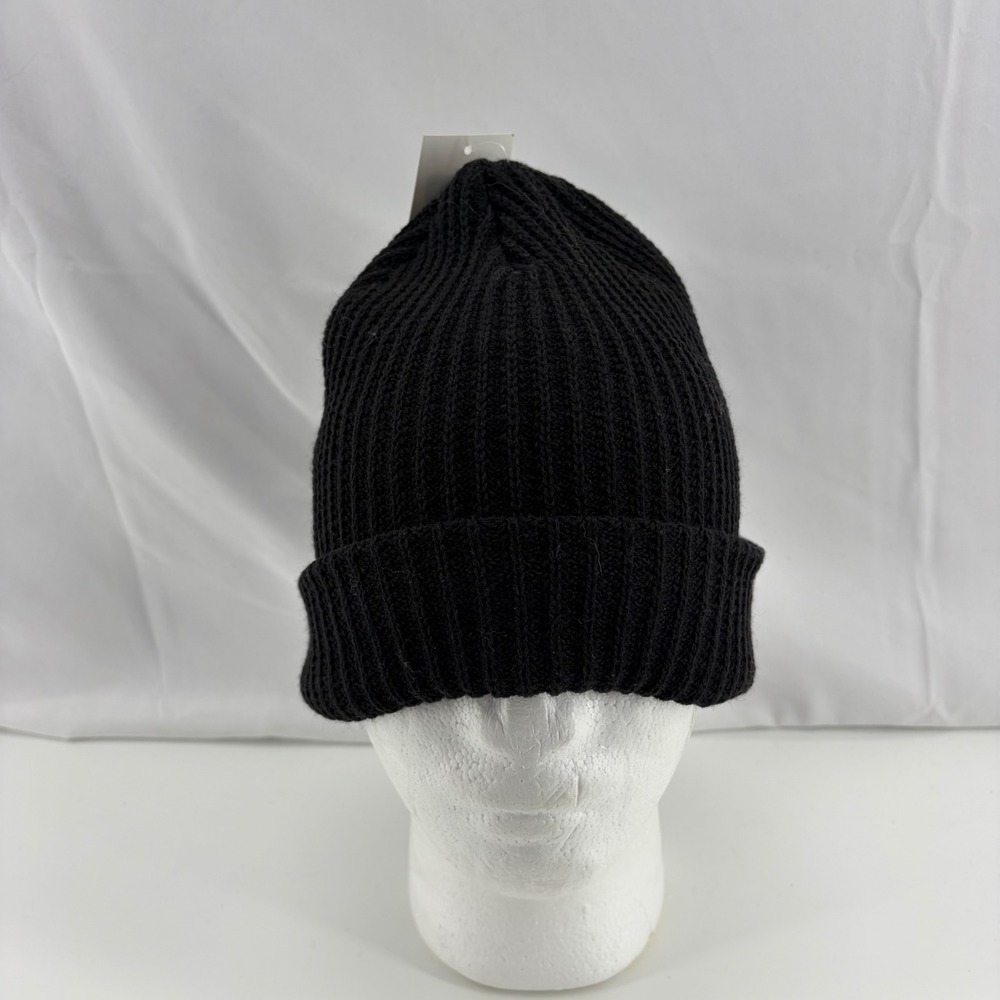 ONeill Market Beanie Black Ribbed Knit Cuffed Hat FA3196002 One Size NEW